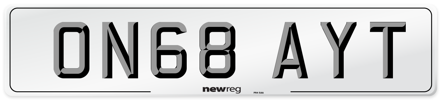 ON68 AYT Number Plate from New Reg